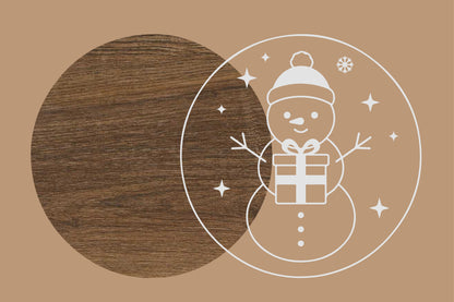 Cute Snowman Round Sign Laser Cut SVG