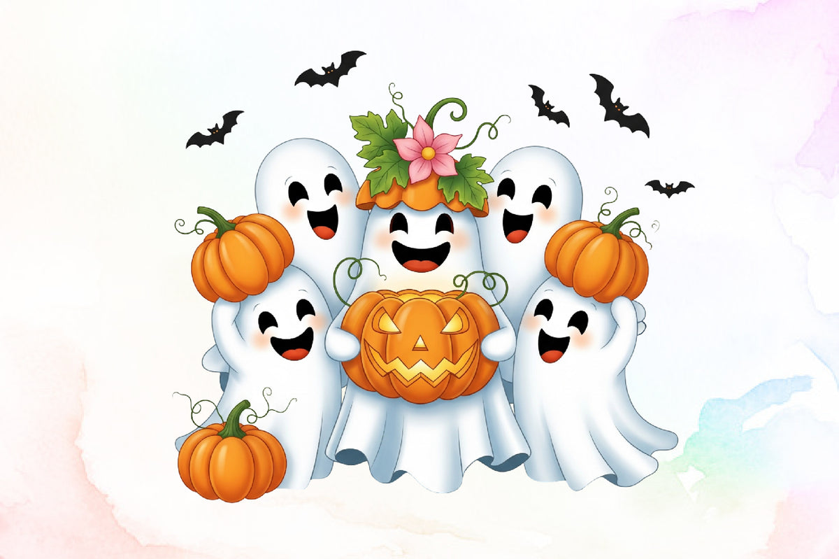 Cute Spooky Ghost Pumpkin Halloween PNG
