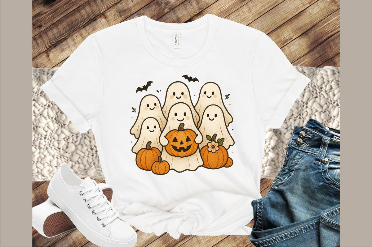 Cute Spooky Ghost Pumpkin Halloween PNG