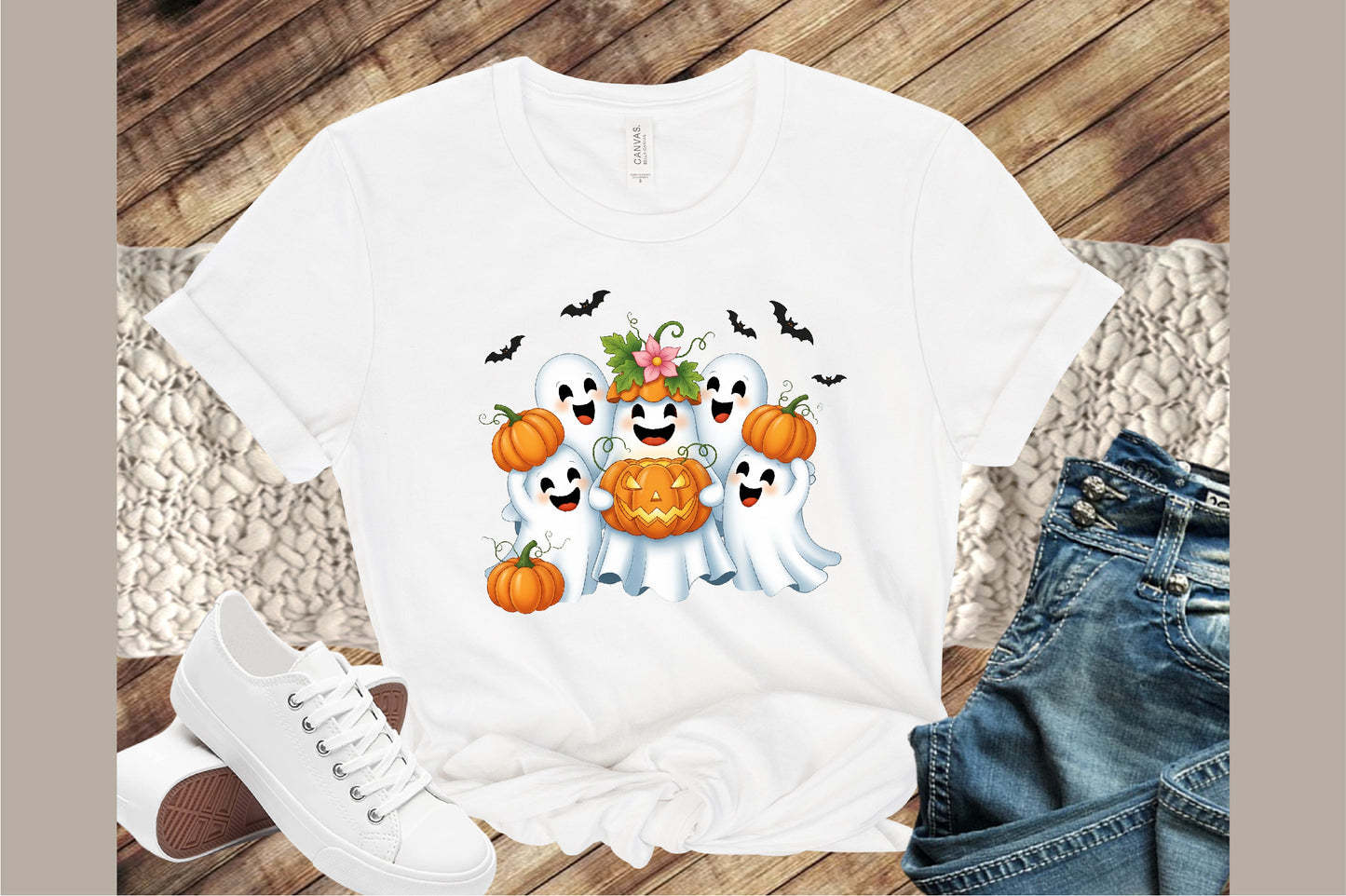 Cute Spooky Ghost Pumpkin Halloween PNG