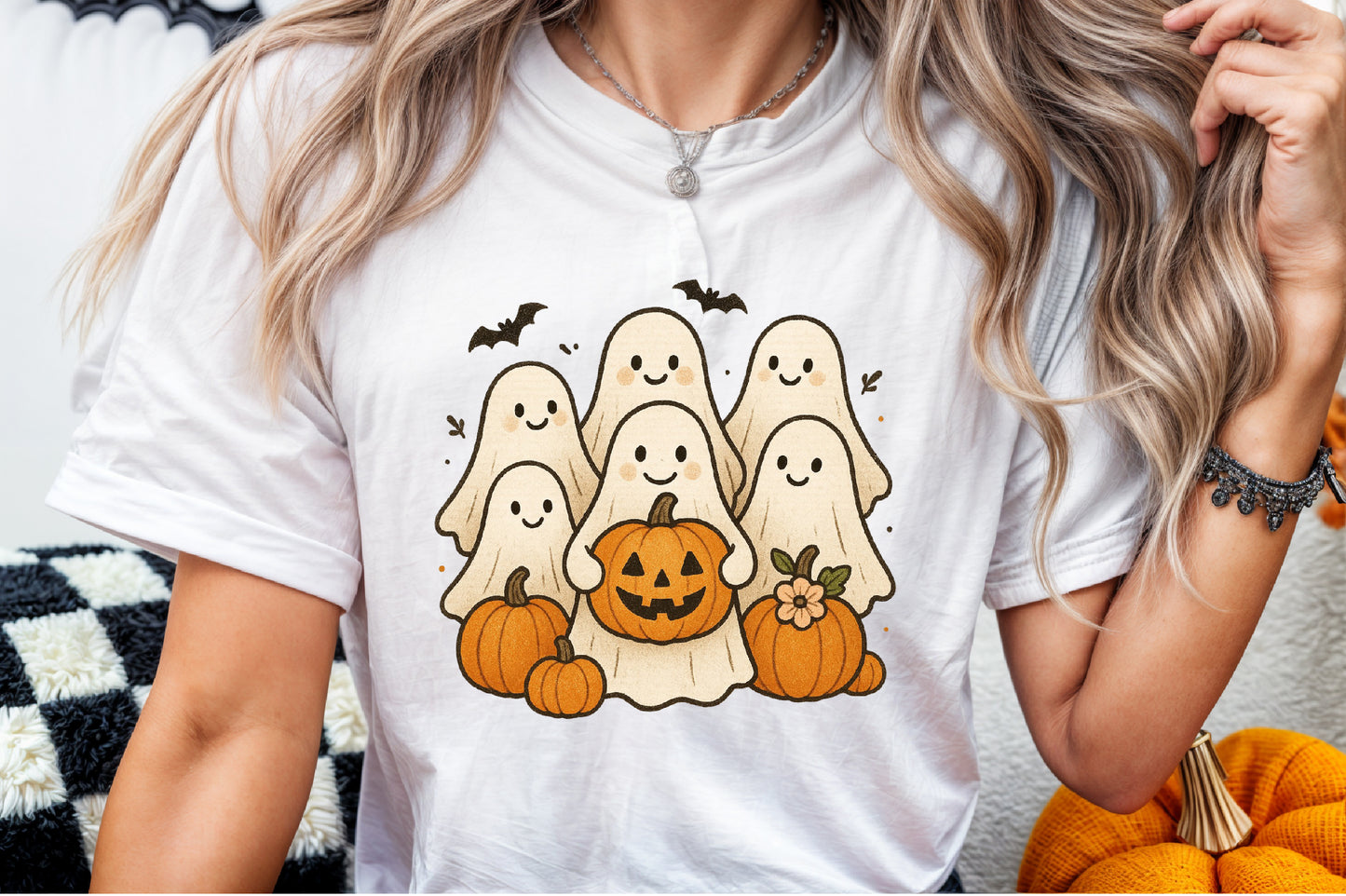 Cute Spooky Ghost Pumpkin Halloween PNG