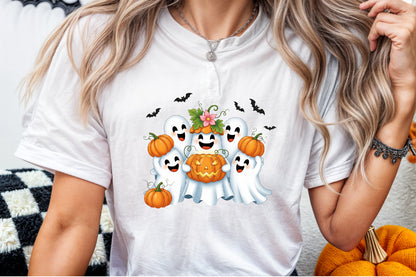 Cute Spooky Ghost Pumpkin Halloween PNG