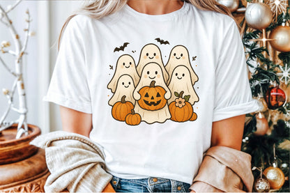Cute Spooky Ghost Pumpkin Halloween PNG