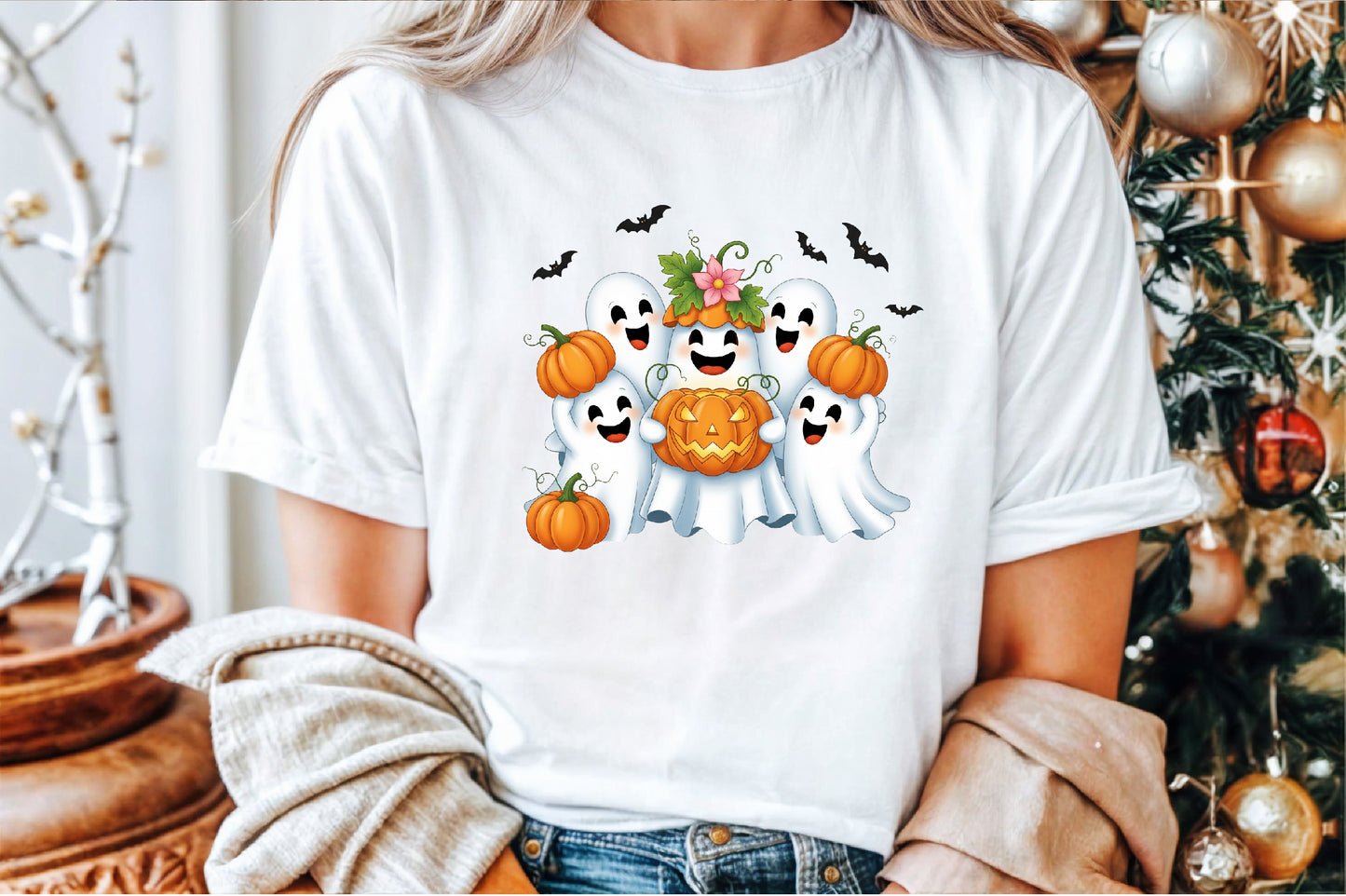 Cute Spooky Ghost Pumpkin Halloween PNG