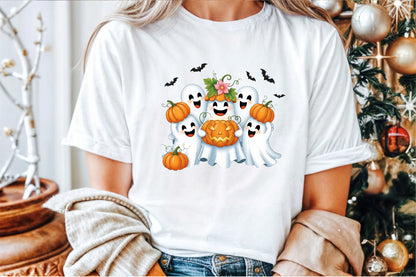 Cute Spooky Ghost Pumpkin Halloween PNG