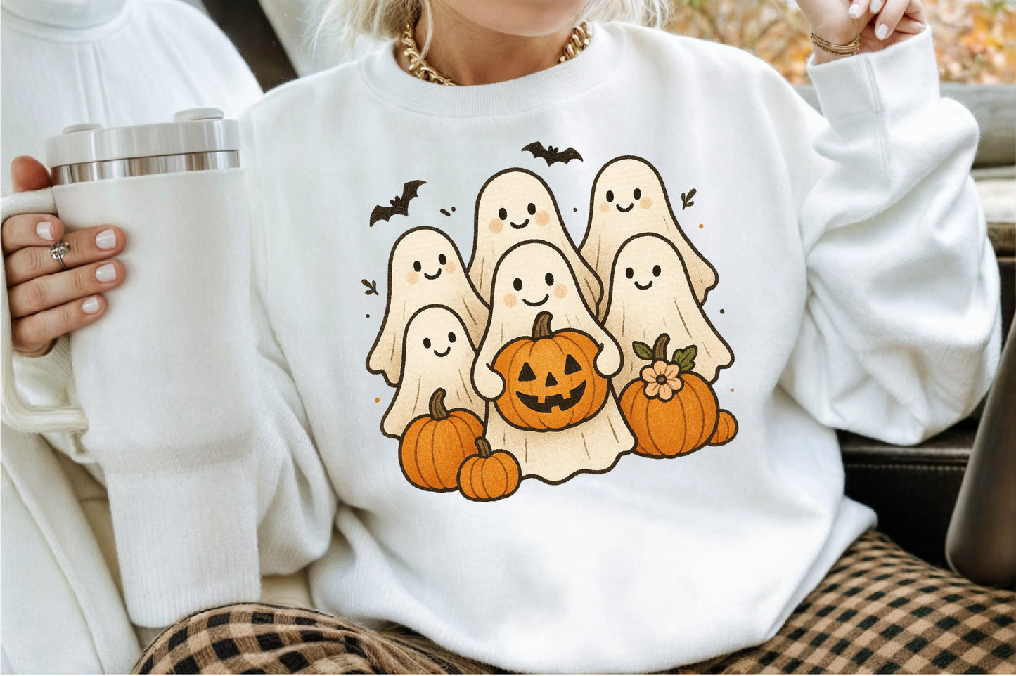 Cute Spooky Ghost Pumpkin Halloween PNG