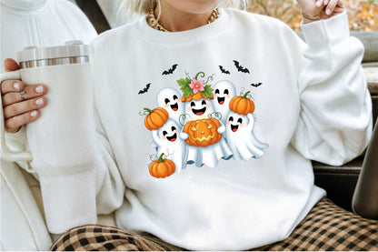 Cute Spooky Ghost Pumpkin Halloween PNG