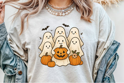 Cute Spooky Ghost Pumpkin Halloween PNG