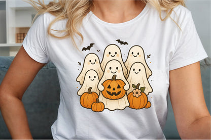 Cute Spooky Ghost Pumpkin Halloween PNG