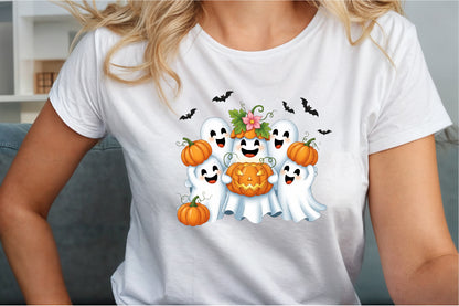 Cute Spooky Ghost Pumpkin Halloween PNG
