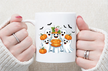 Cute Spooky Ghost Pumpkin Halloween PNG