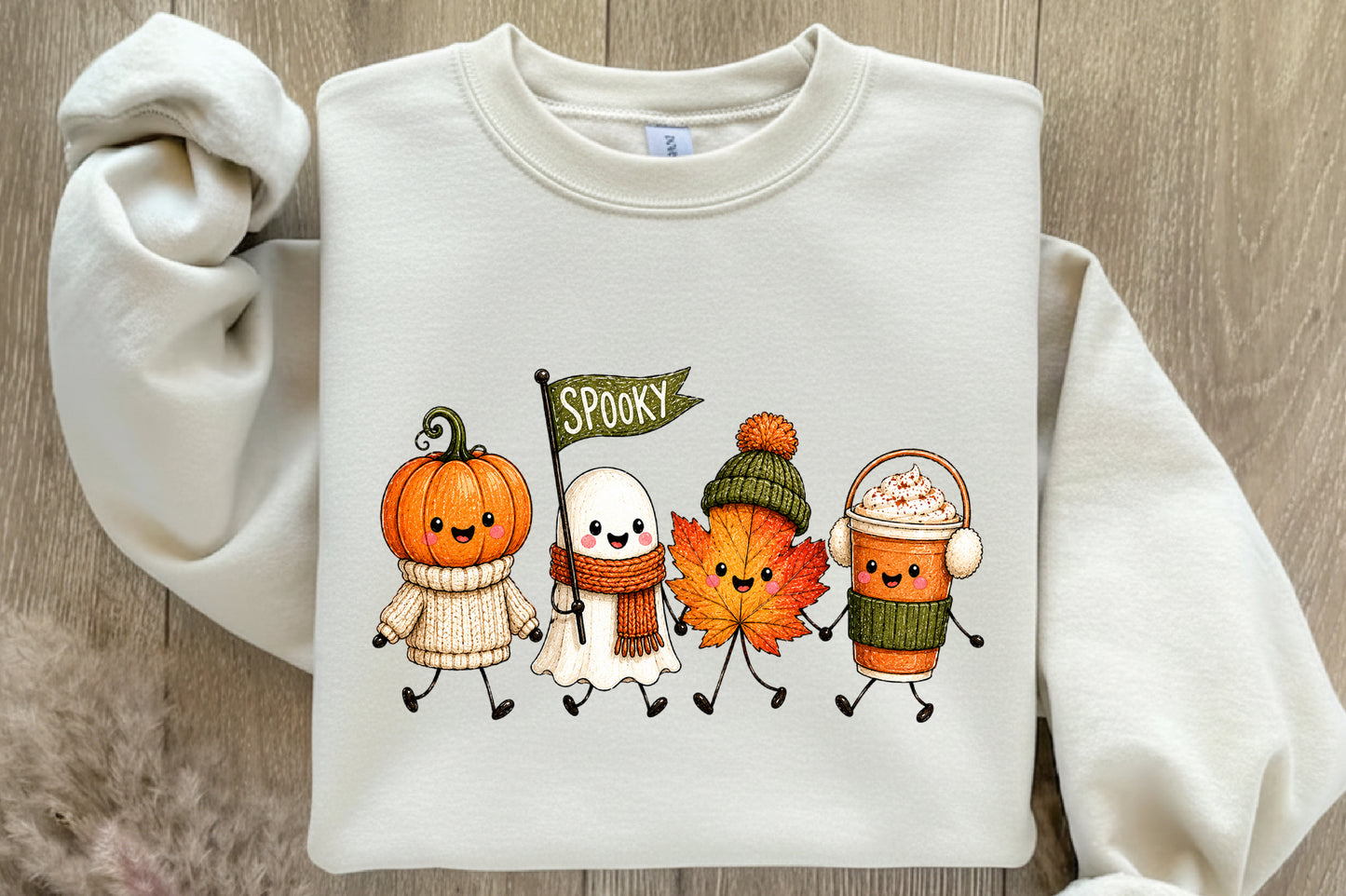 Cute Spooky Season Halloween PNG Pumpkin Ghost Fall Clipart