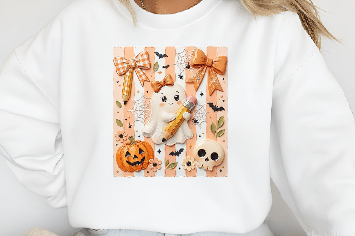 Cute Spooky Teacher Halloween PNG