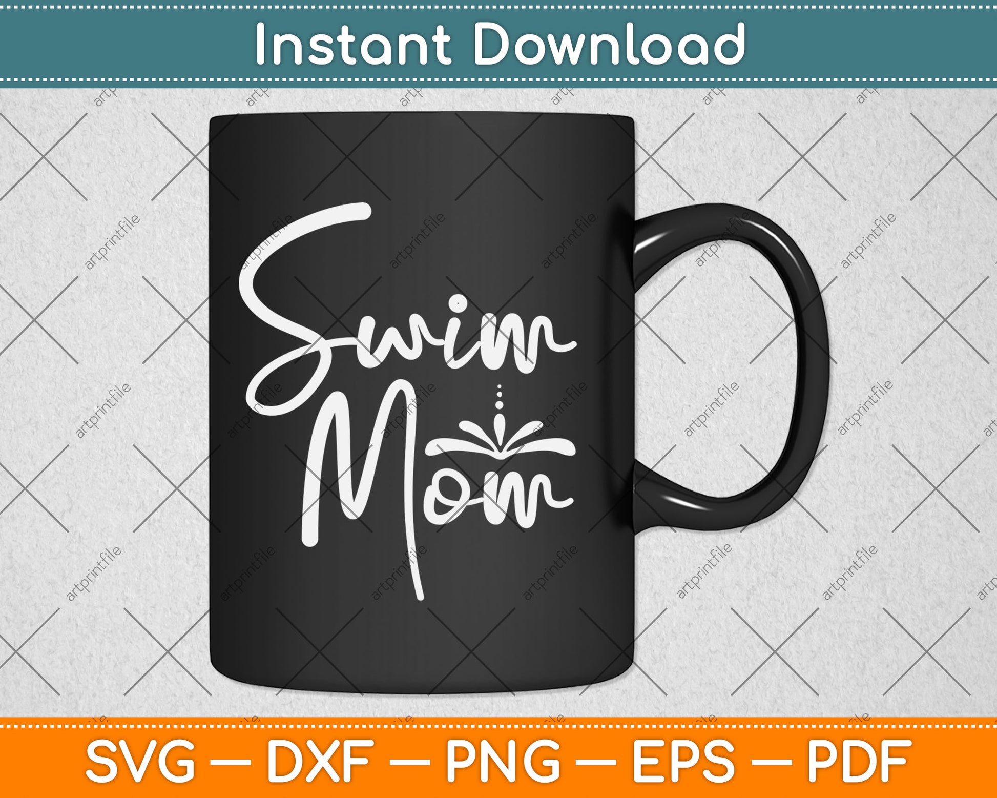 Cute Swimming Mom Mother's Day Gift for Swimmers Swim Mom Svg Digital Cutting File