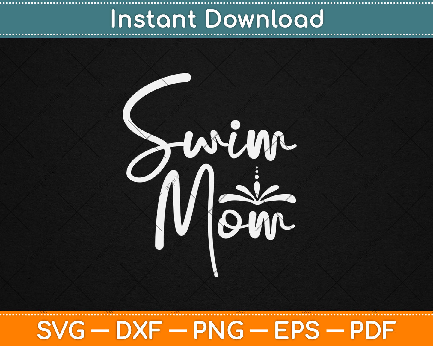 Cute Swimming Mom Mother's Day Gift for Swimmers Swim Mom Svg Digital Cutting File