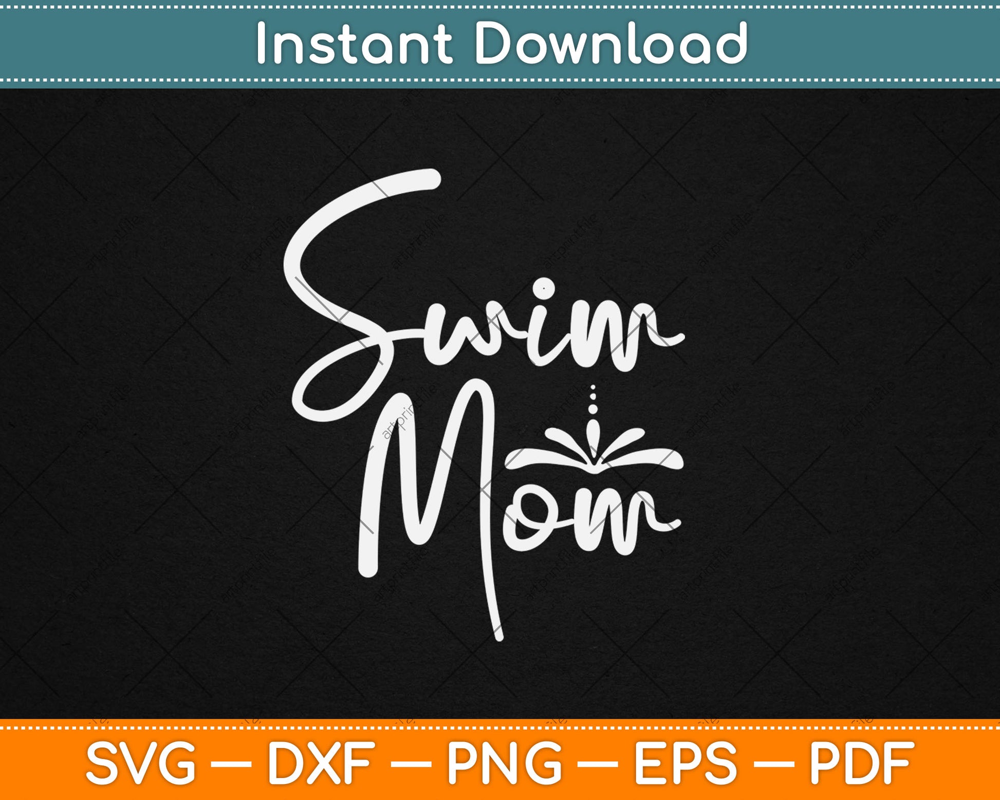 Cute Swimming Mom Mother's Day Gift for Swimmers Swim Mom Svg Digital Cutting File