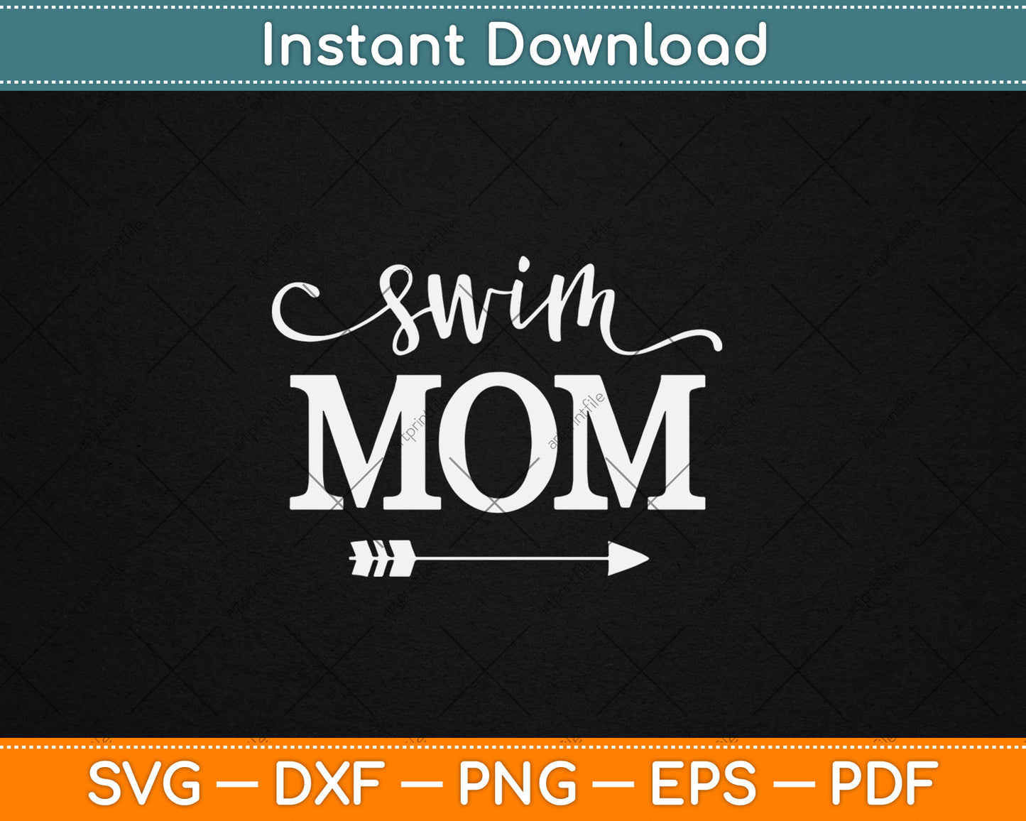 Cute Swimming Mom Mother's Day Gift for Swimmers Swim Mom Svg Design Cutting File