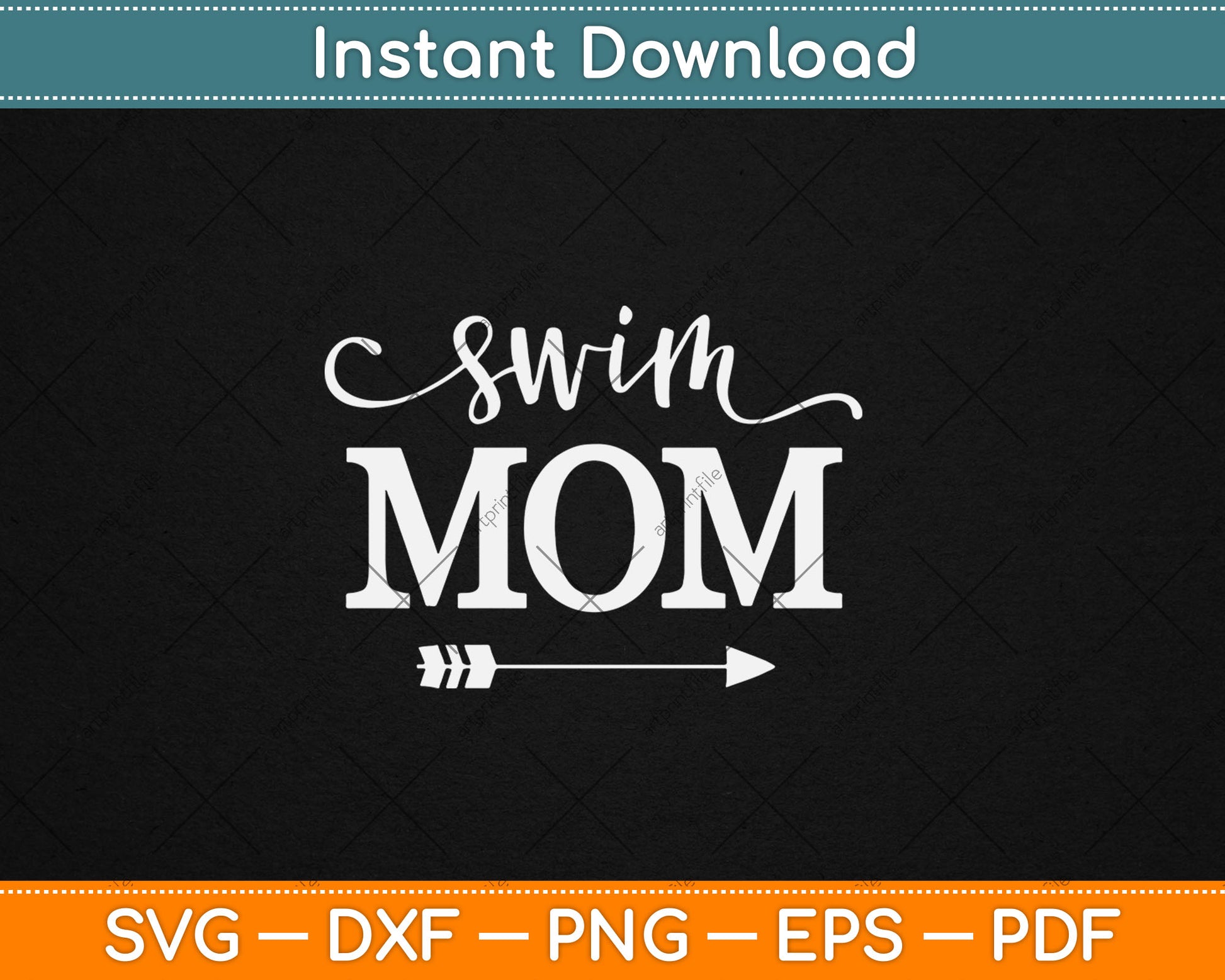 Cute Swimming Mom Mother's Day Gift for Swimmers Swim Mom Svg Design Cutting File