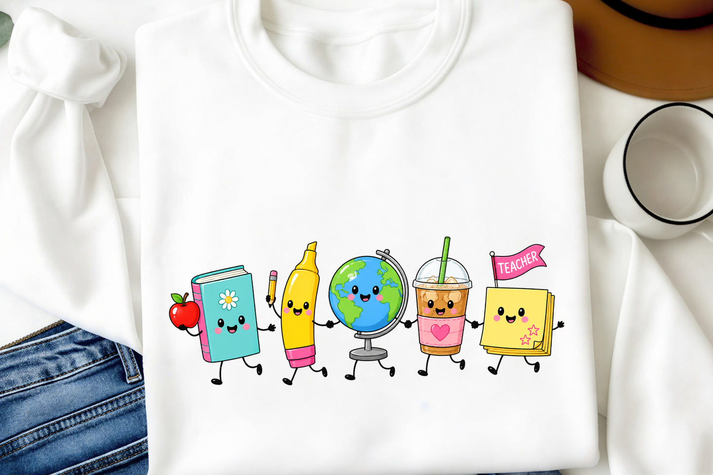 Cute Teacher Supplies PNG Back to School Classroom Clipart