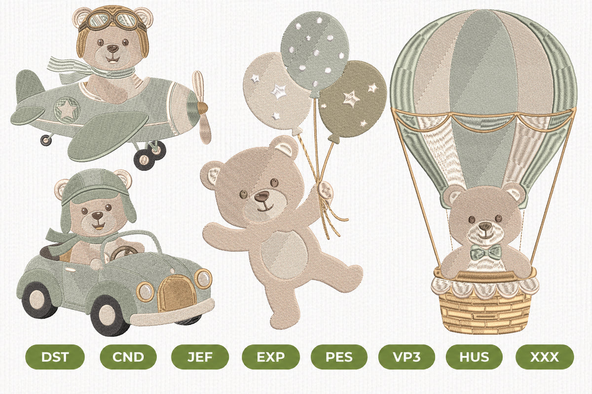 Teddy Bear Adventure Embroidery