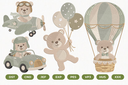 Teddy Bear Adventure Embroidery