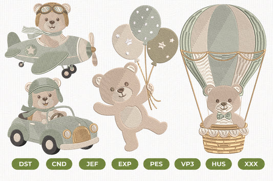 Teddy Bear Adventure Embroidery