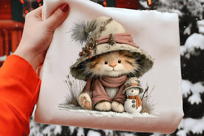 Cute Winter Animals Clipart PNG Bundle | Adorable Watercolor Winter Animal Clipart