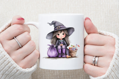 Cute Witch Kids Halloween Clipart 35 PNG