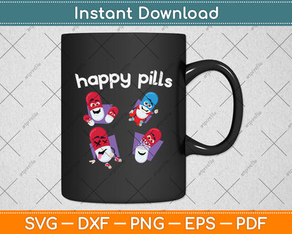Cute Wombat Happy Pills Svg Png Dxf Digital Cutting File