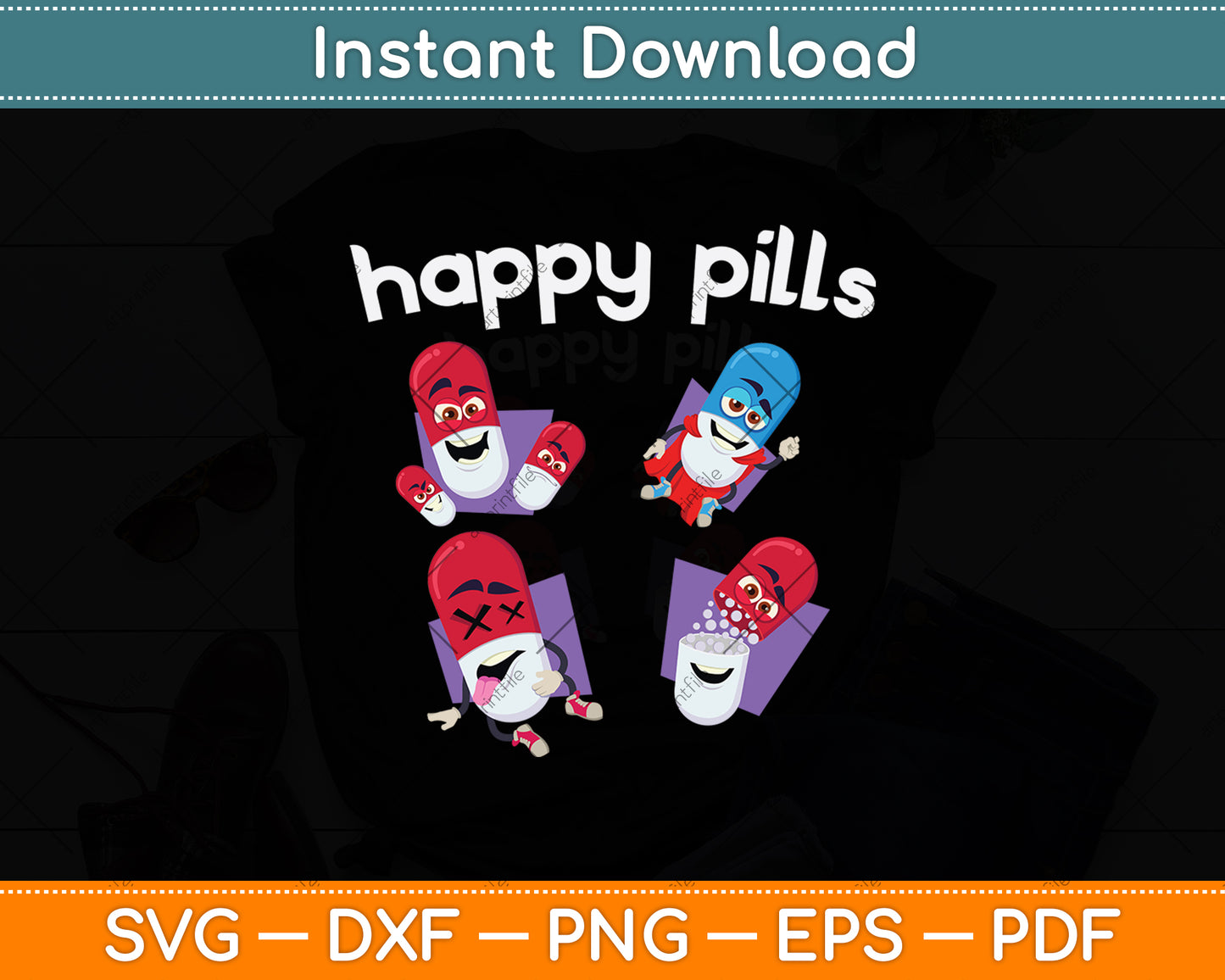 Cute Wombat Happy Pills Svg Png Dxf Digital Cutting File