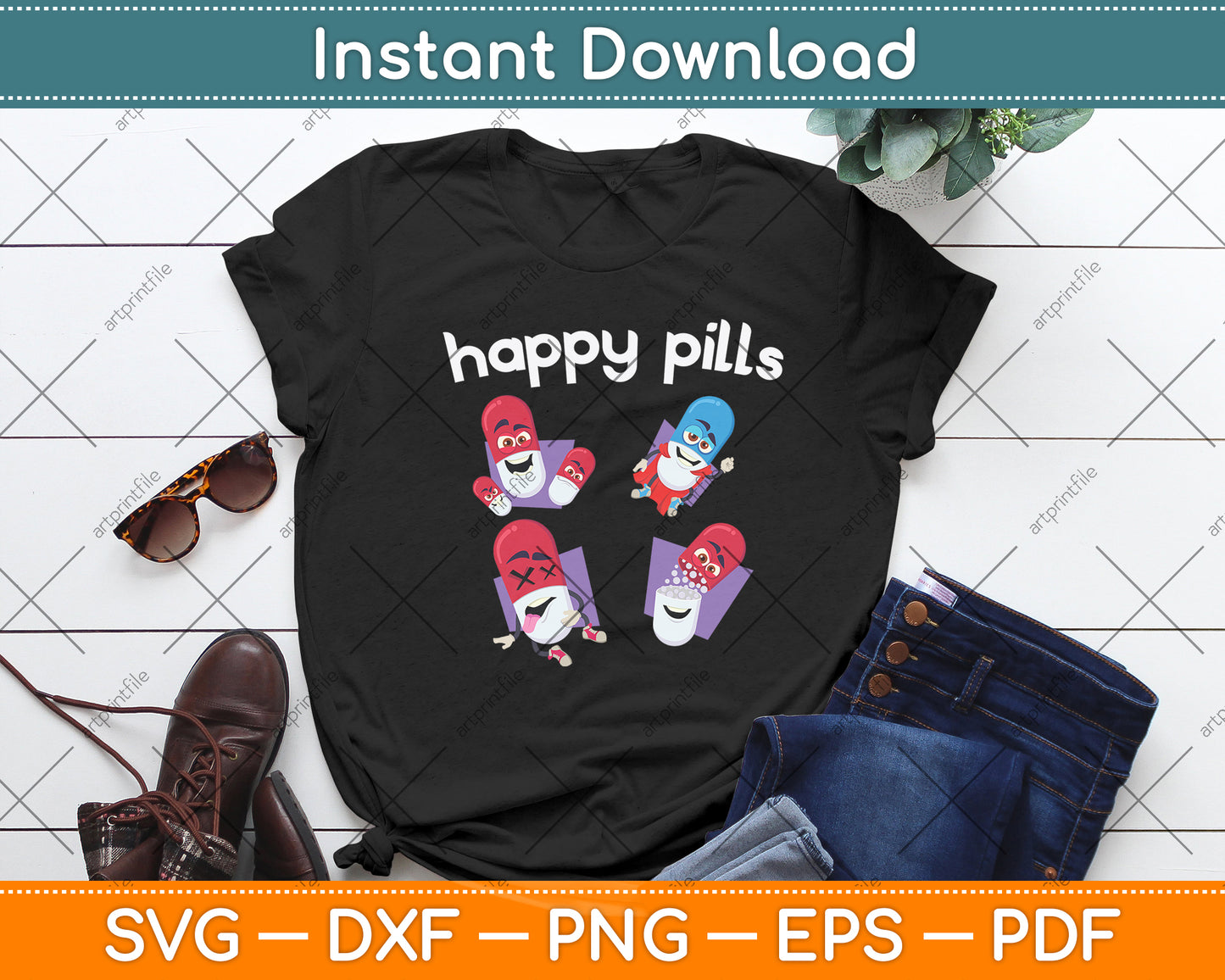Cute Wombat Happy Pills Svg Png Dxf Digital Cutting File