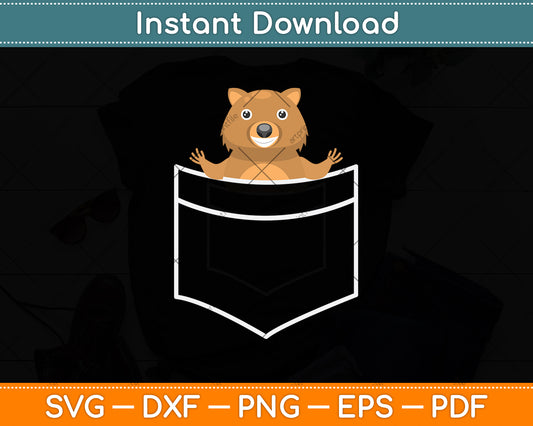 Cute Wombat In The Pocket Svg Png Dxf Digital Cutting File