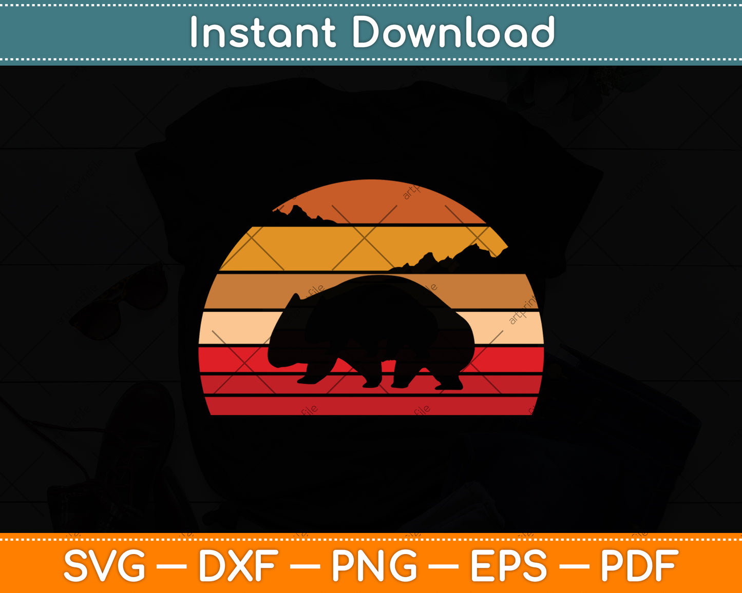 Cute Wombat Vintage Svg Png Dxf Digital Cutting File