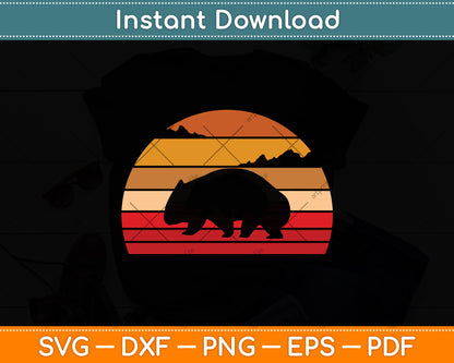 Cute Wombat Vintage Svg Png Dxf Digital Cutting File