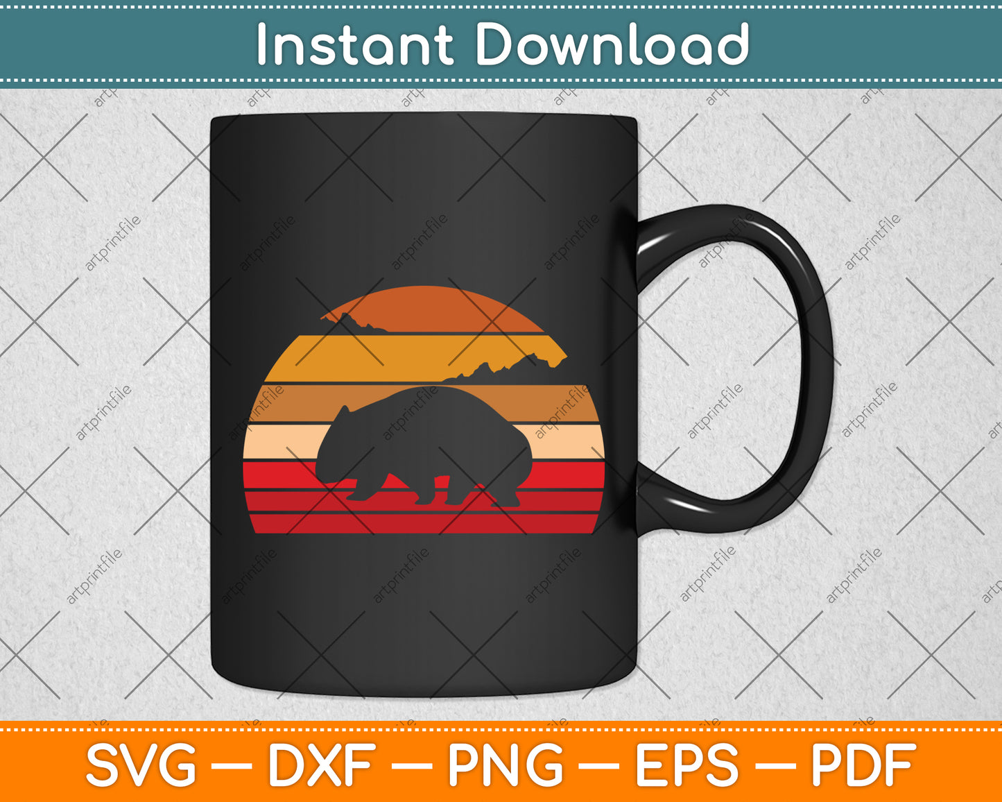 Cute Wombat Vintage Svg Png Dxf Digital Cutting File