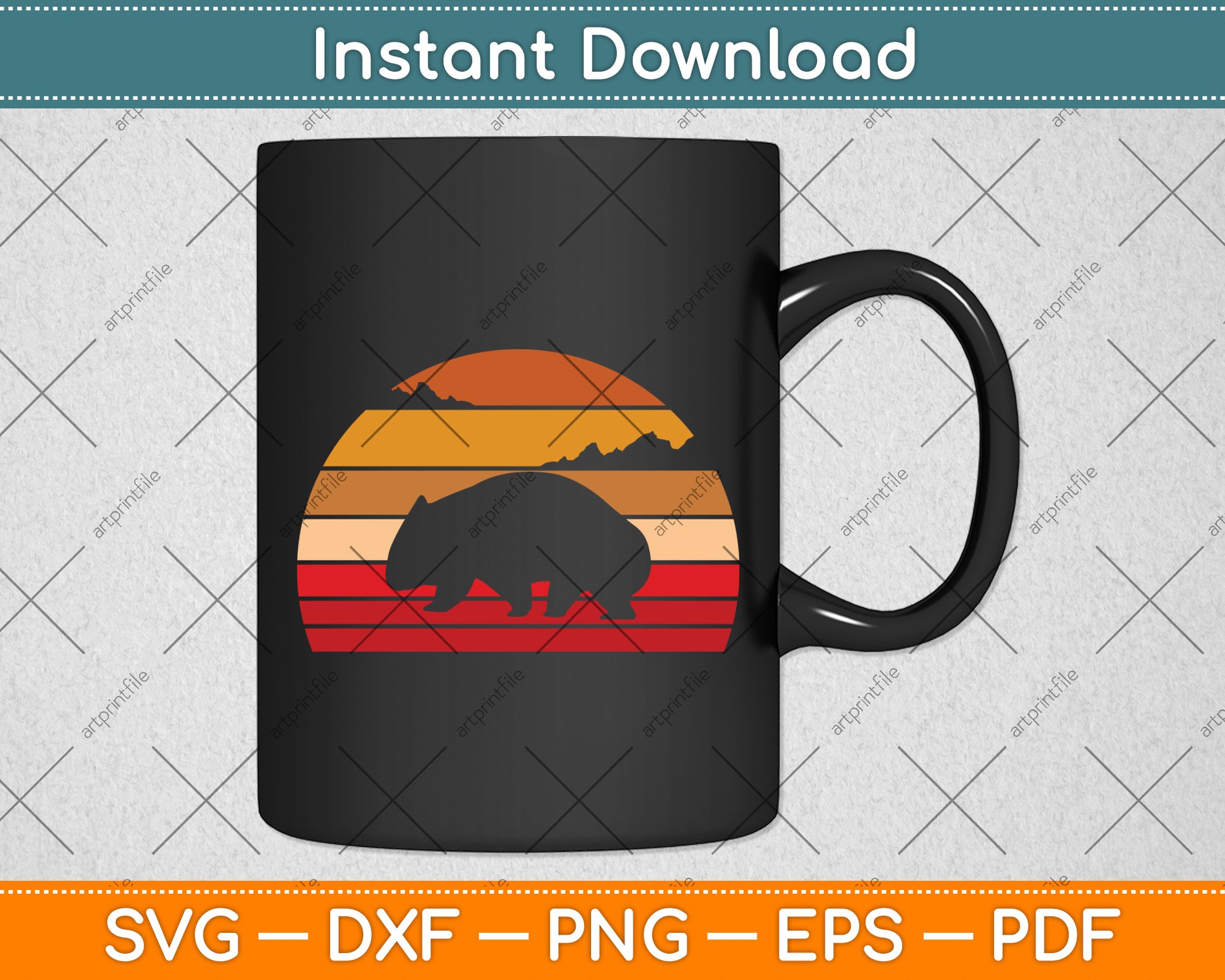 Cute Wombat Vintage Svg Png Dxf Digital Cutting File
