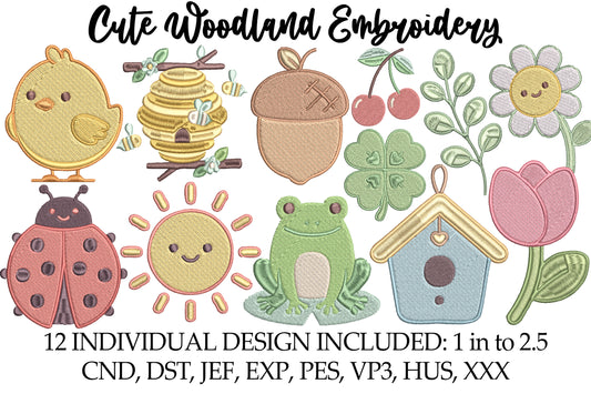 Cute Woodland Embroidery Bundle