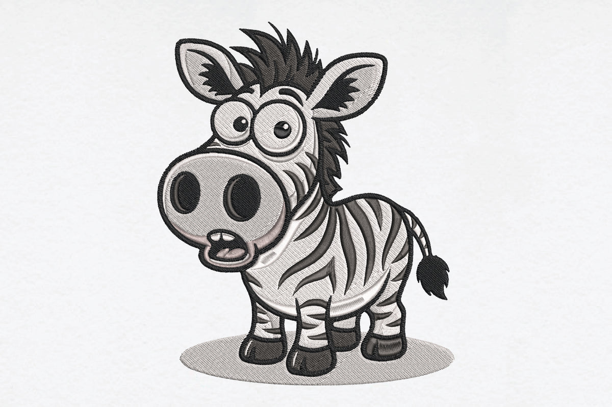 Cute Zebra Embroidery Design