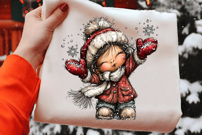 Cute Little Christmas Boy Clipart PNG