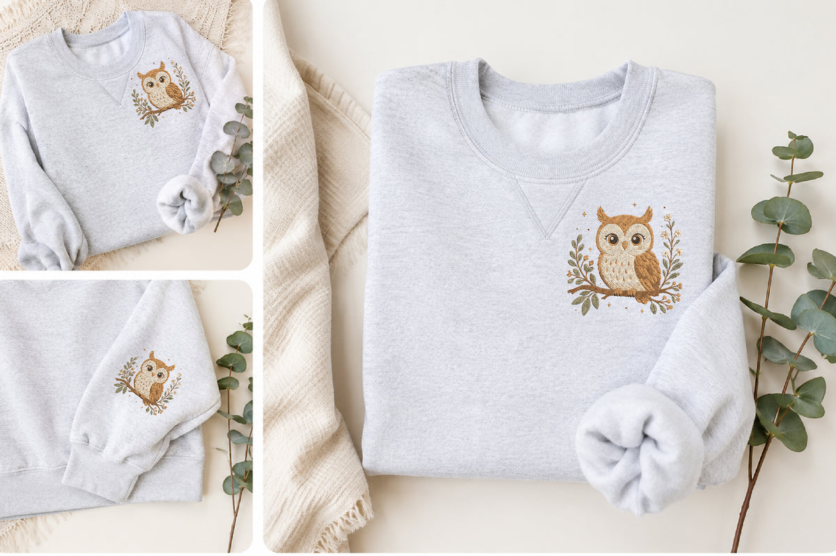 Cute Owl Embroidery Design