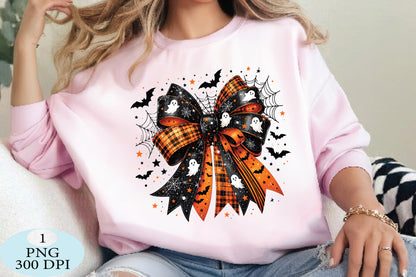 Halloween Ghost Bow Pumpkin PNG