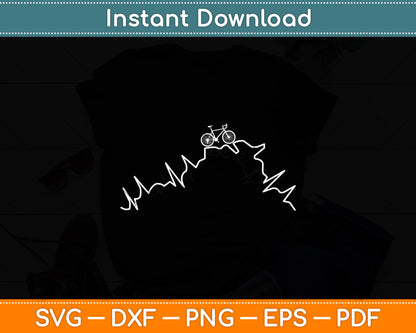 Cycling Heartbeat Bike Bicycle Riding Svg Digital Cutting File