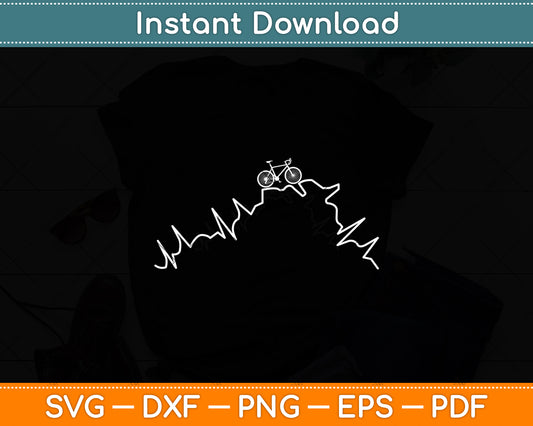 Cycling Heartbeat Bike Bicycle Riding Svg Digital Cutting File