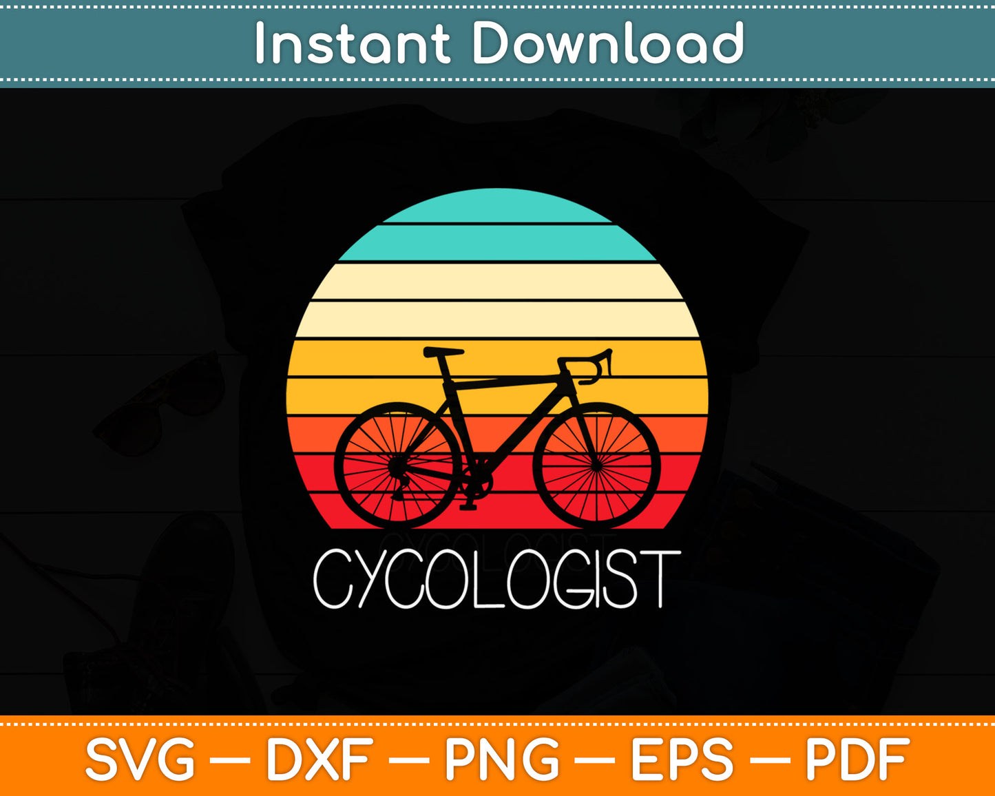 Cycologist Retro Vintage Svg Digital Cutting File