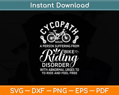 Cycopath Mountain Biking Cycling Bike Riding Bicycle Cyclist Svg Digital Cutting File