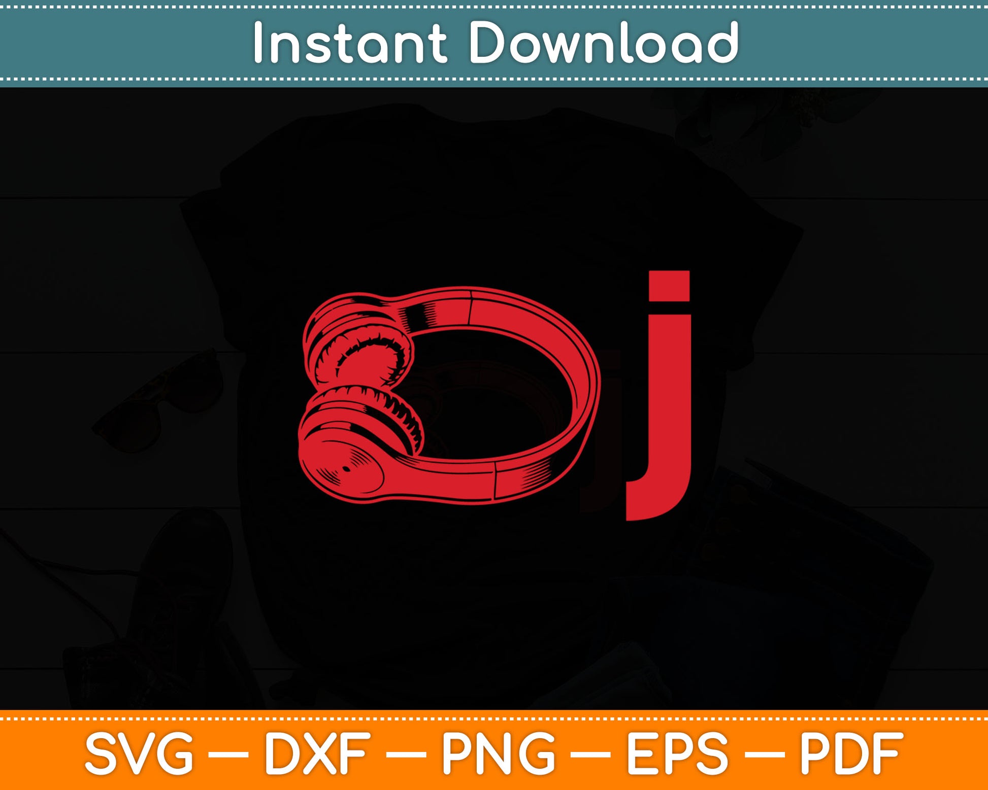 DJ Headphone Gift I Heart Being A DJ Party Svg Digital Cutting File
