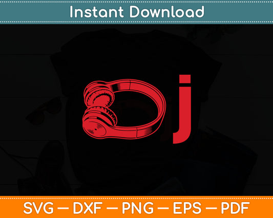 DJ Headphone Gift I Heart Being A DJ Party Svg Digital Cutting File