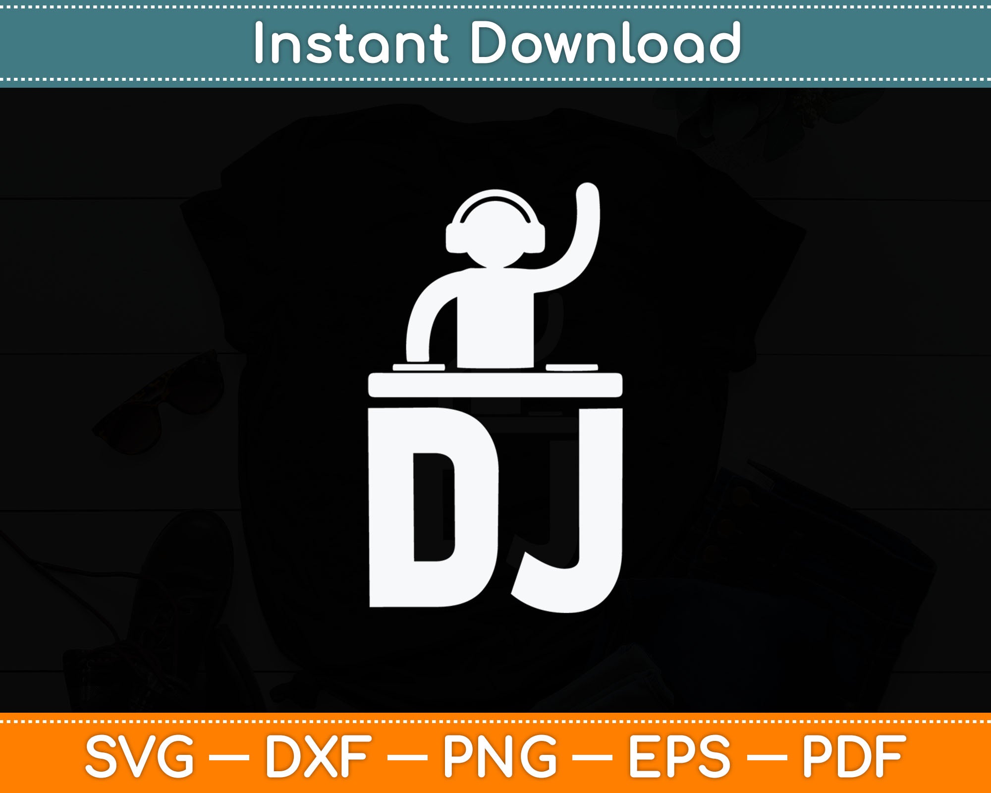 DJ icon Svg Digital Cutting File – artprintfile