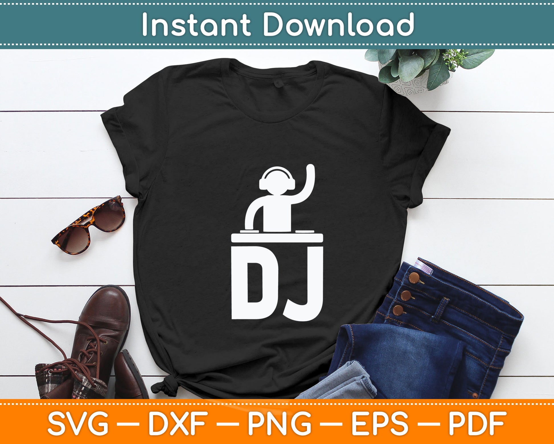 DJ icon Svg Digital Cutting File