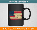 Dachshund American Flag Patriotic Wiener Dog Svg Digital Cutting File